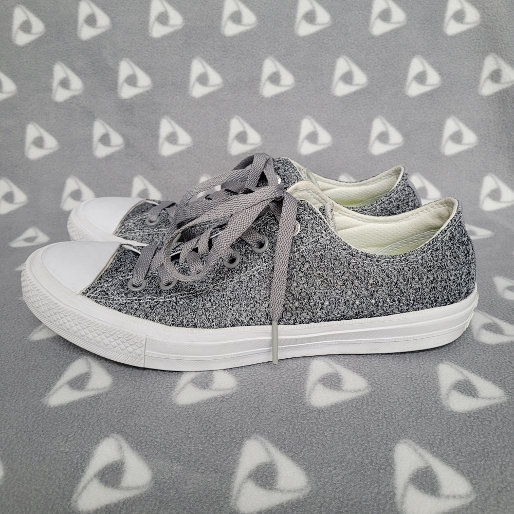 Converse Chuck Taylor II Men's Sz 8 Women's Sz 10 Gray Silver Lunarlon Shoes